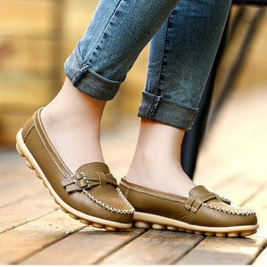khaki Women's comfortable walking loafers anti-skid