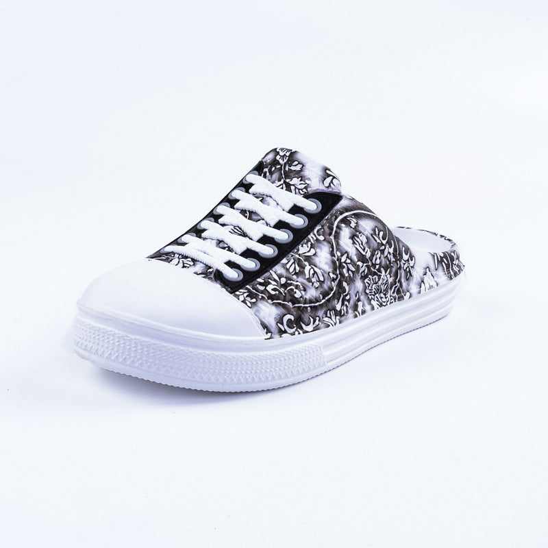 black Women's breathable hollow garden clogs water shoes