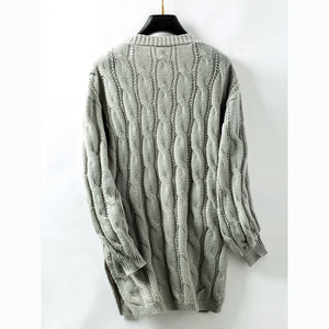 Women's cable knit open front cardigan