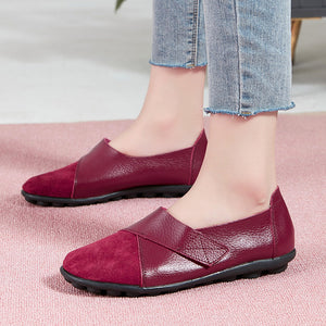 burgundy Women's casual lightweight comfy slip on loafers