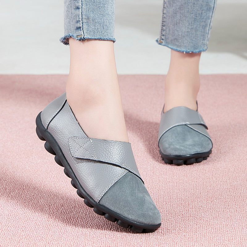gray Women's casual lightweight comfy slip on loafers