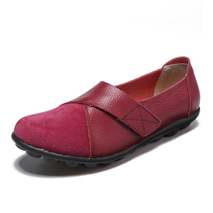 burgundy Women's casual lightweight comfy slip on loafers