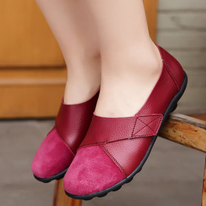 burgundy Women's casual lightweight comfy slip on loafers