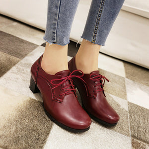 Women's chunky heels  brogue shoes for office and casual wear