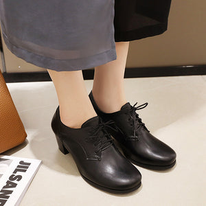 Women's chunky heels  brogue shoes for office and casual wear