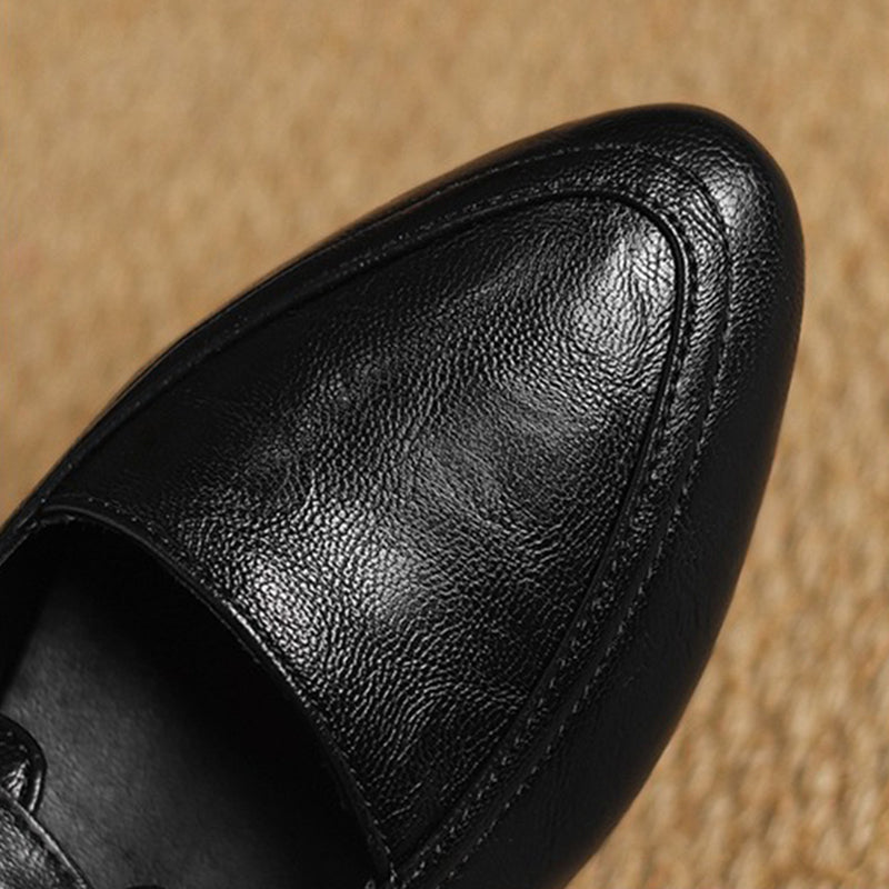 black Women's classic Mary Jane pumps with gold buckle