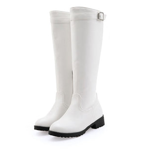 white Women's classic knee high riding boots