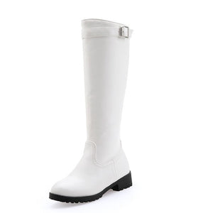 white Women's classic knee high riding boots