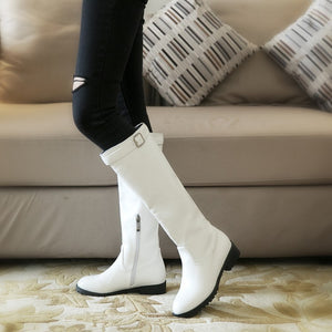 white Women's classic knee high riding boots