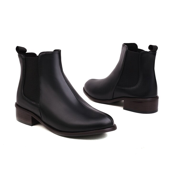 black Women's classic low heels chelsea boots