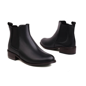 black Women's classic low heels chelsea boots