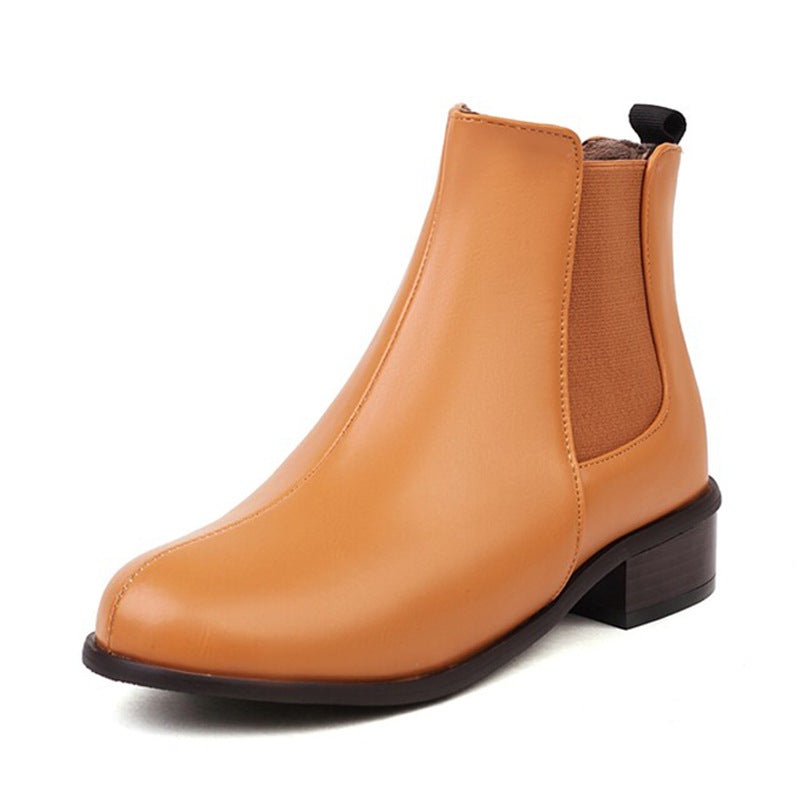 yellow Women's classic low heels chelsea boots