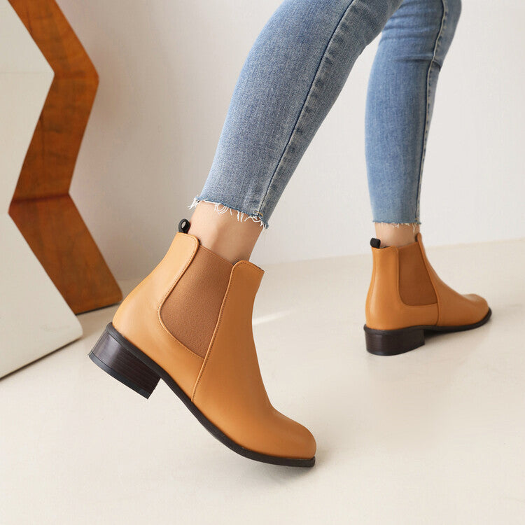 yellow Women's classic low heels chelsea boots