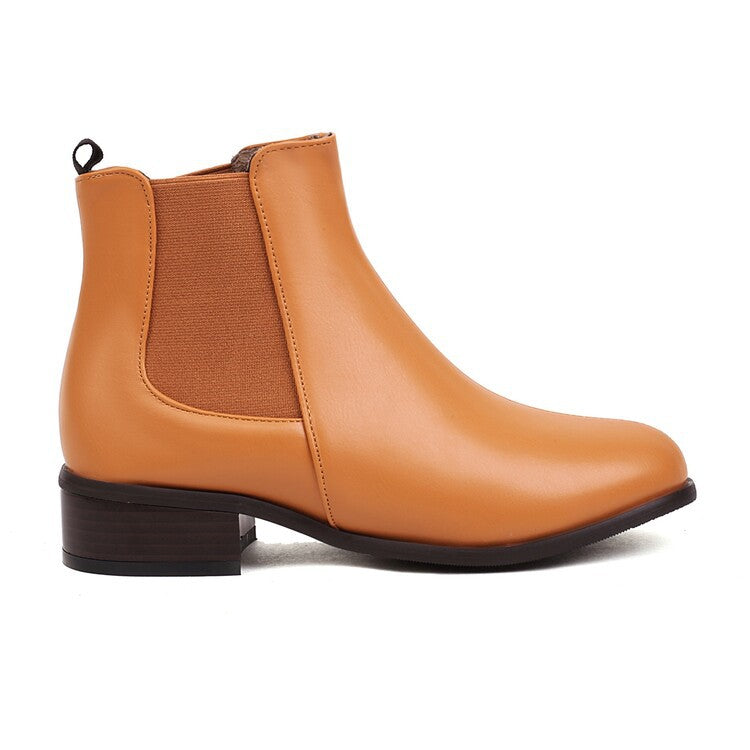 yellow Women's classic low heels chelsea boots