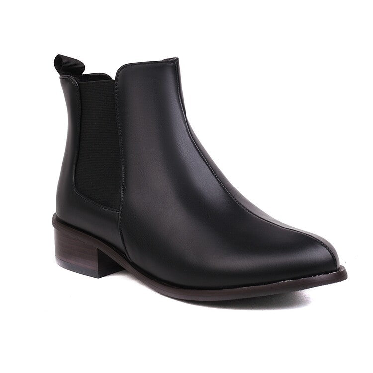 black Women's classic low heels chelsea boots
