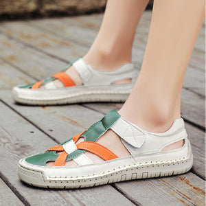 Women's closed toe fisherman sandals with comfortable sole