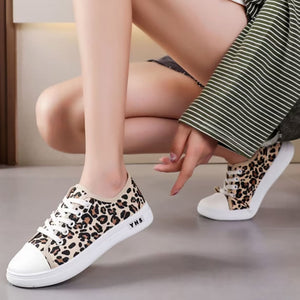 Women's Lace-Up Fabric Sneakers – Printed & Solid Casual Styles