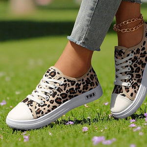 Women's Lace-Up Fabric Sneakers – Printed & Solid Casual Styles