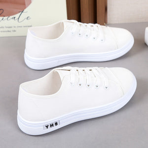 Women's Lace-Up Fabric Sneakers – Printed & Solid Casual Styles