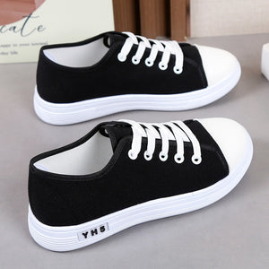 Women's Lace-Up Fabric Sneakers – Printed & Solid Casual Styles