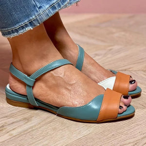 Women's colorblock peep toe sandals
