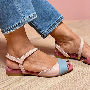 Women's colorblock peep toe sandals