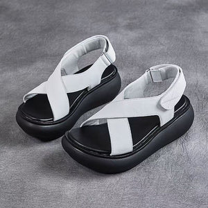 Women's criss cross strap thick sole sandals