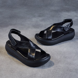 Women's criss cross strap thick sole sandals