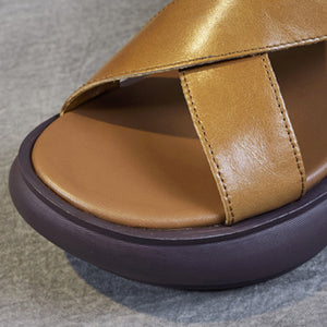 Women's criss cross strap thick sole sandals