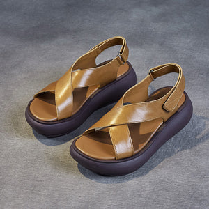 Women's criss cross strap thick sole sandals
