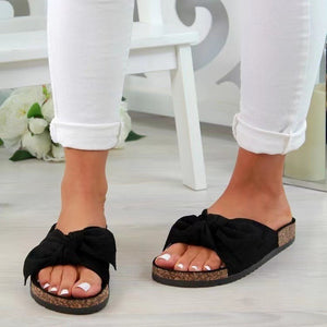 Women's cute bow slide sandals