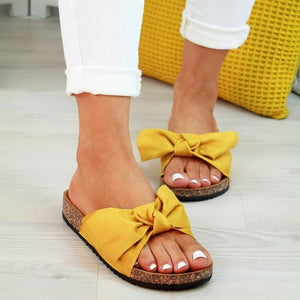 Women's cute bow slide sandals