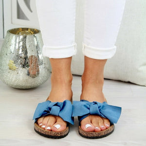 Women's cute bow slide sandals