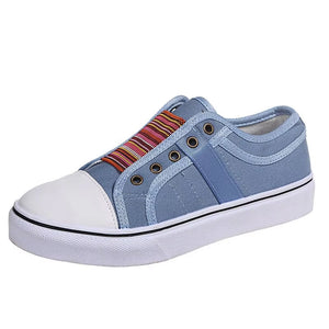 Women's elastic slip on canvas sneakers