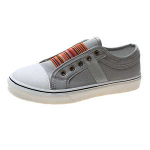 Women's elastic slip on canvas sneakers