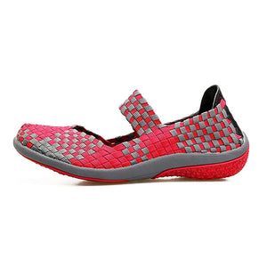 Women's elastic woven mary jane loafers lightweight comfortable walking sandals