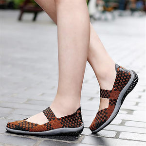 Women's elastic woven mary jane loafers lightweight comfortable walking sandals