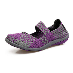 Women's elastic woven mary jane loafers lightweight comfortable walking sandals