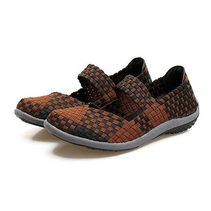 Women's elastic woven mary jane loafers lightweight comfortable walking sandals