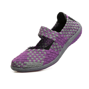 Women's elastic woven mary jane loafers lightweight comfortable walking sandals