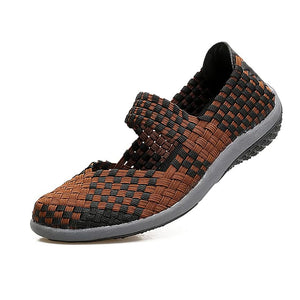 Women's elastic woven mary jane loafers lightweight comfortable walking sandals
