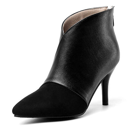 black Women's fall winter stiletto heels dress booties