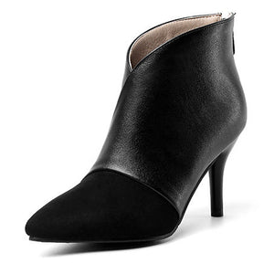 black Women's fall winter stiletto heels dress booties