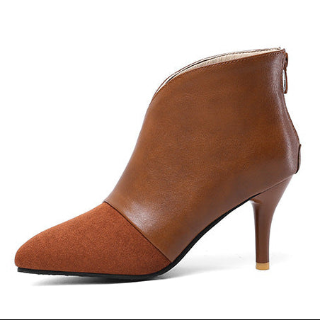 brown Women's fall winter stiletto heels dress booties