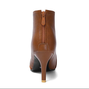 brown Women's fall winter stiletto heels dress booties