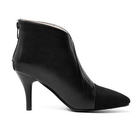 black Women's fall winter stiletto heels dress booties