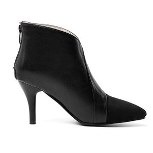 black Women's fall winter stiletto heels dress booties