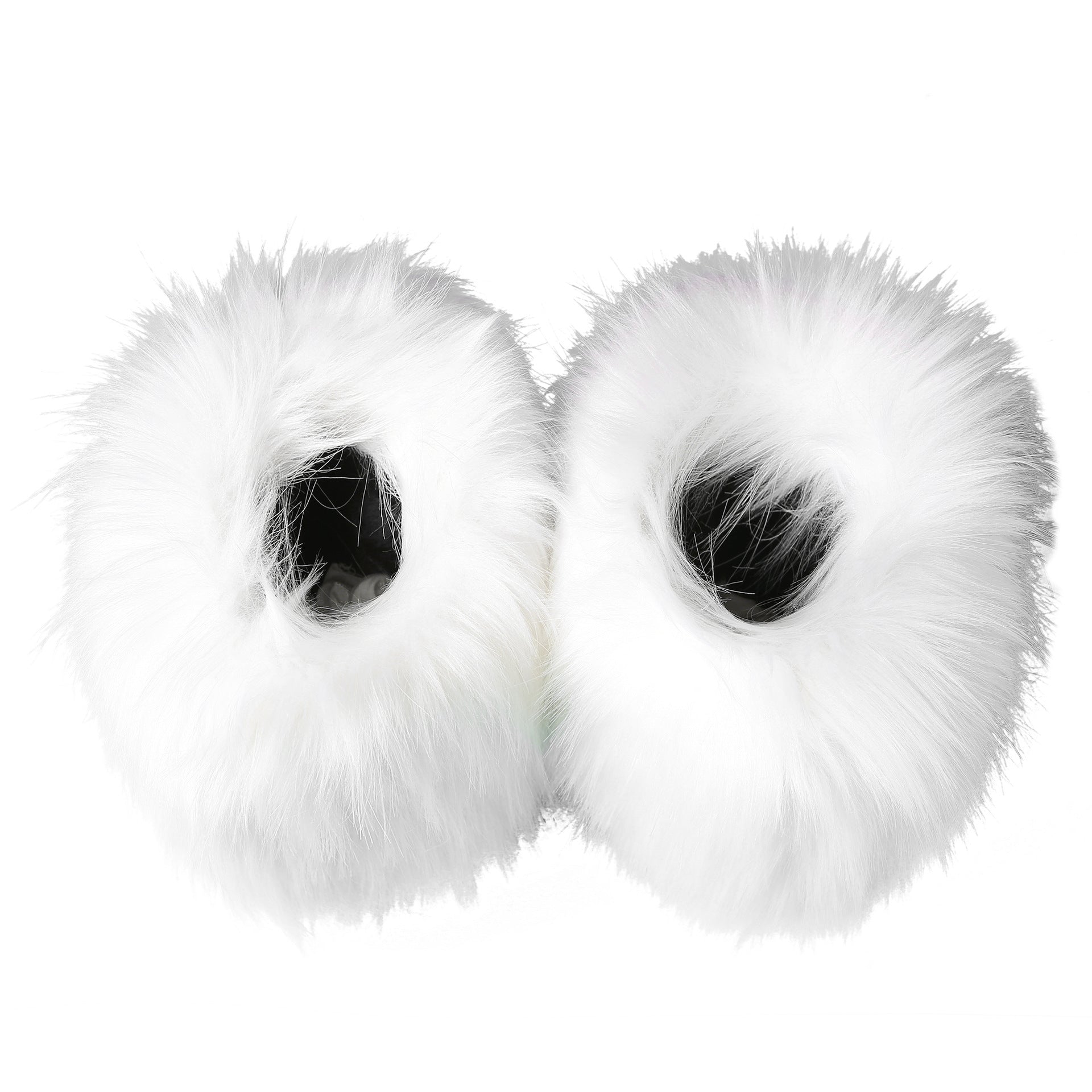 white Women's fashion fuzzy mid calf snow boots cozy warm lined winter shoes