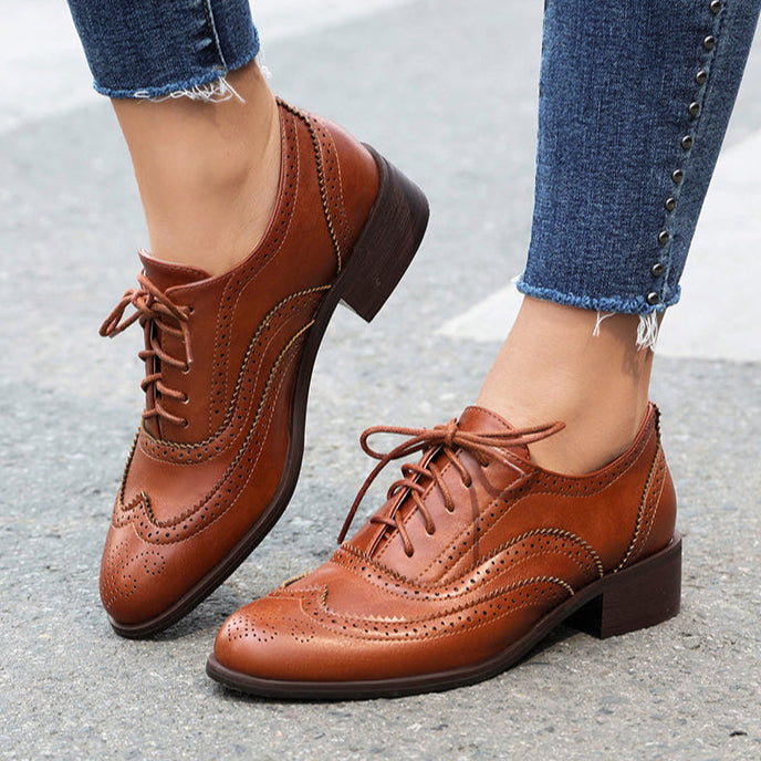 Women's fashion lace up casual oxfords shoes