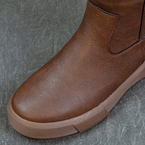 brown Women's leather knee high riding boots